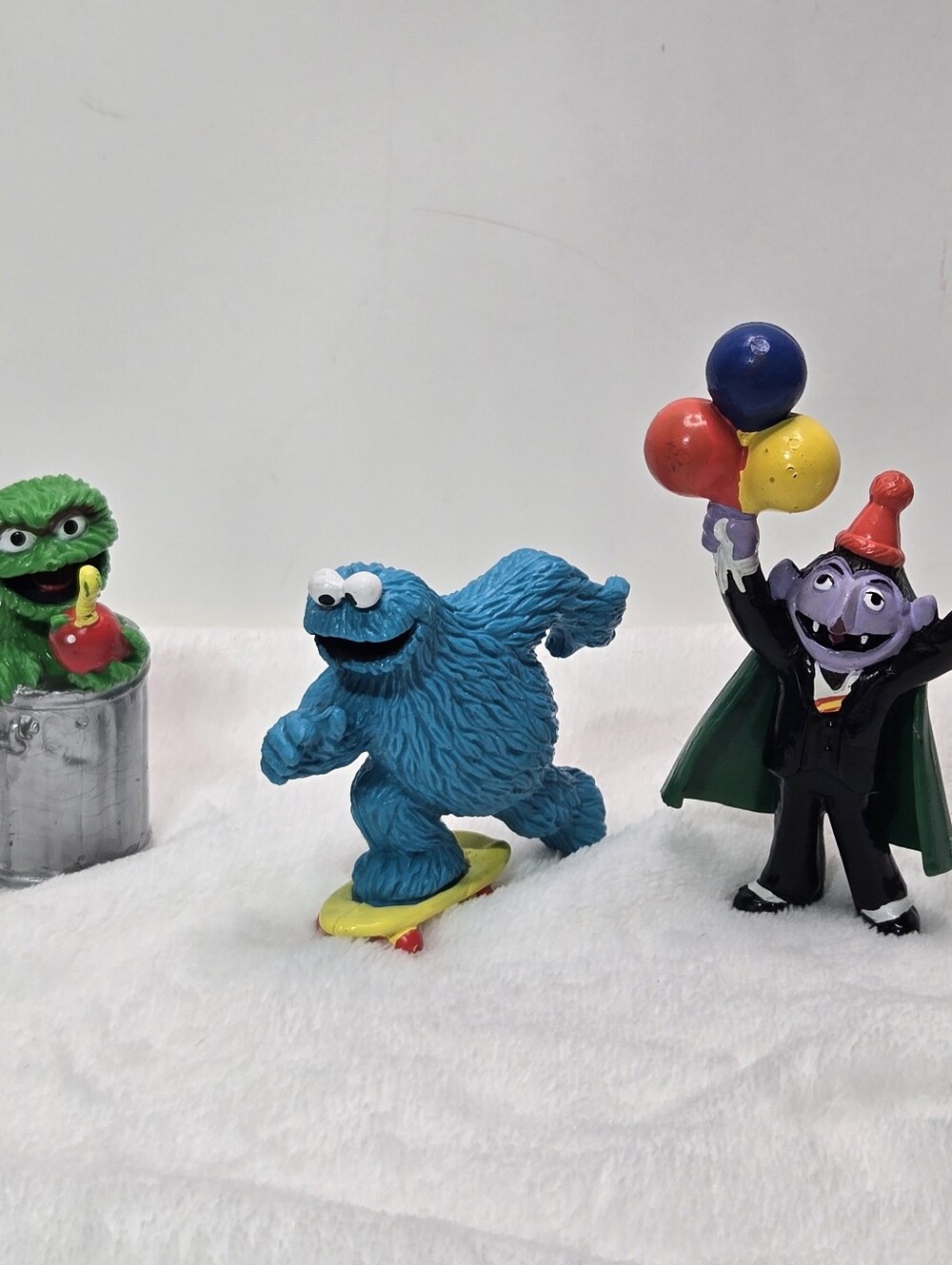 Vintage Applause Sesame Street 3.5 Inch PVC Figures Cookie Count And Oscar